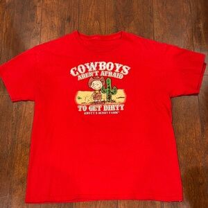 Peanuts Cowboys aren’t afraid to get dirty red Tee
